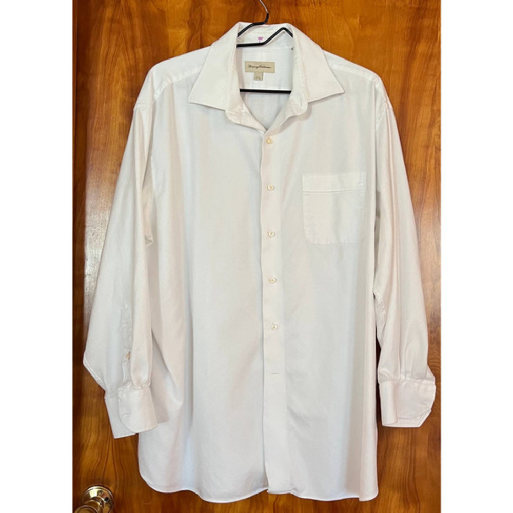 Tommy Bahama Twill White Long Sleeve Shirt 17.5 x 32/33